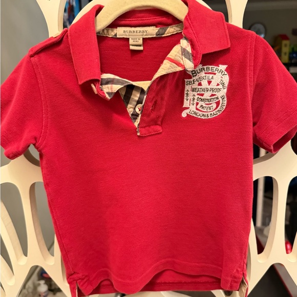 Burberry Kids Polo Shirt in Vibrant Red